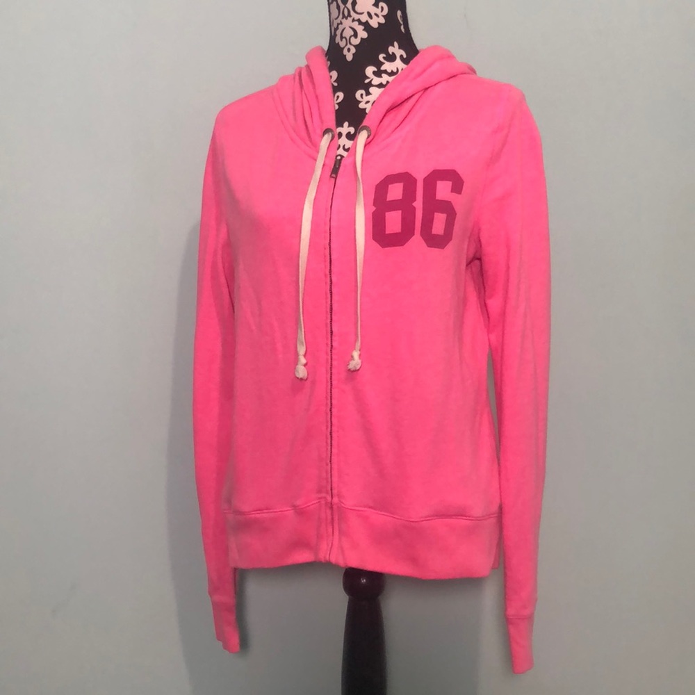 Pink Full Zip Oversized VS Sweatshirt Size Sm/P